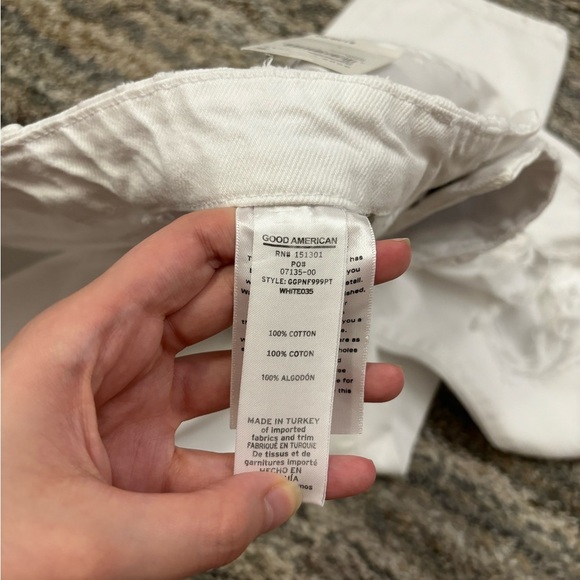 Good American Cropped Boyfriend Jeans Sz 8/29 NWT | Good American White Jeans - Picture 10 of 16